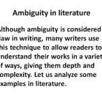 What Is the Ambiguity Technique in Literature